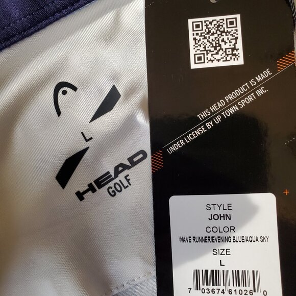 HEAD Golf Mens Blue Printed John Wave Runner Polo - Picture 11 of 13